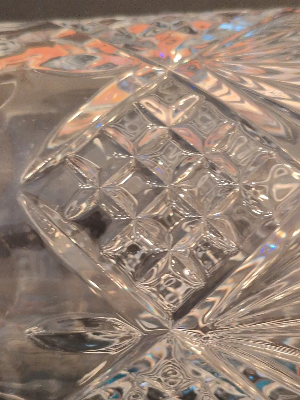 Cut Crystal Pedestal Vase - Clear Scalloped Top